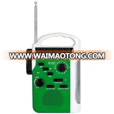 Portable Solar Hand Crank Blueto0th Speaker  FM AM Receiver Emergency Radio with Siren function