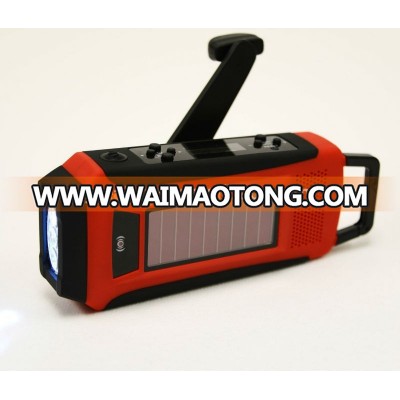 LCD Emergency Survival Solar Hand Crank digital radio AM/FM/WB, USB 5V output charger, no need cell phone connectors